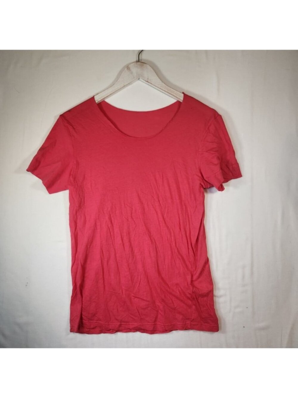 HM Womens Short Sleeve Scoop Neck T-Shirt Coral Pink Basic Tee